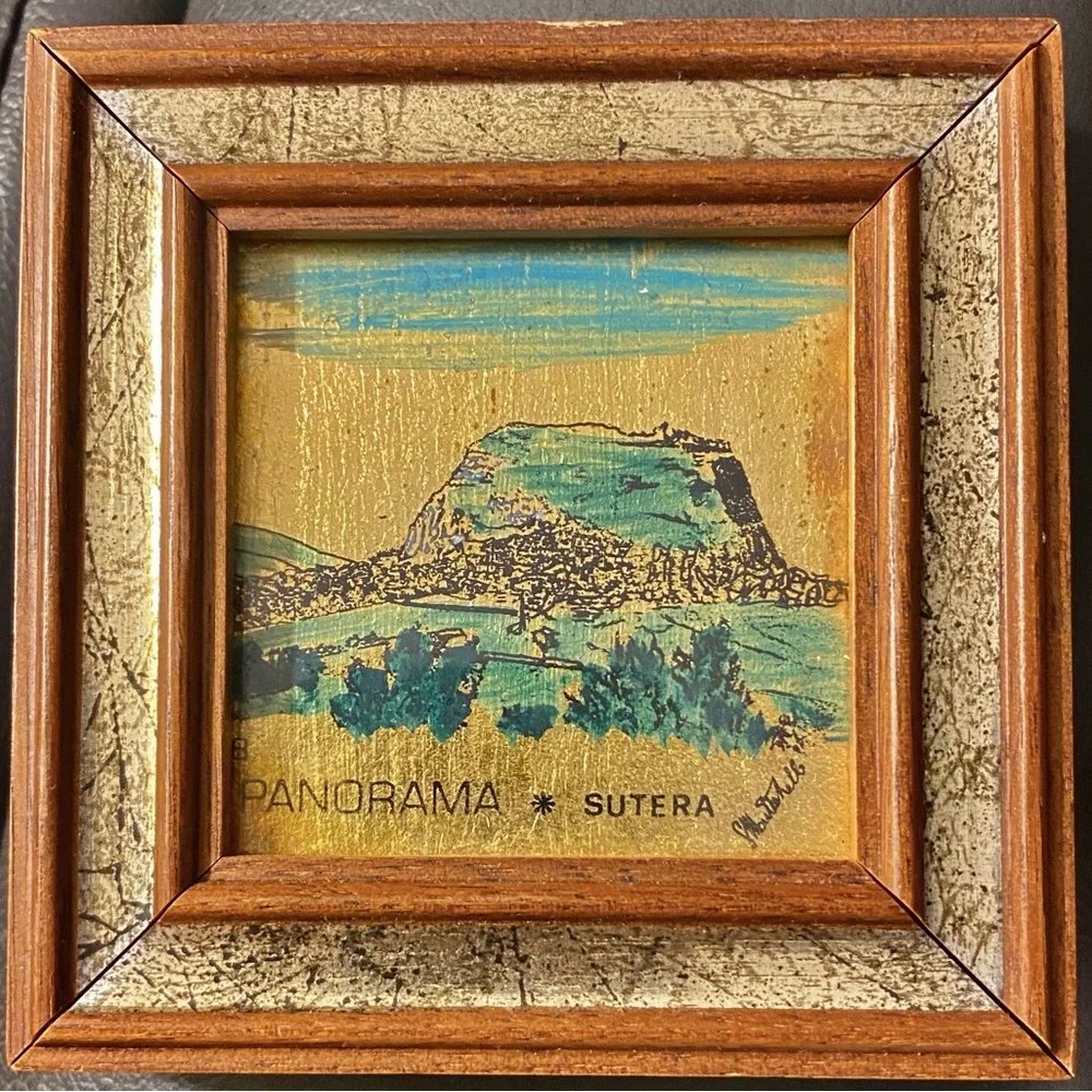 Mini Picture Hand Painted 23 K Gold Leaf Signed Italian Florentine Wall Gallery